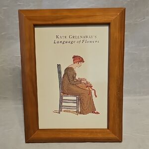 Kate Greenaway's Language of Flowers Framed Art - Brown Frame